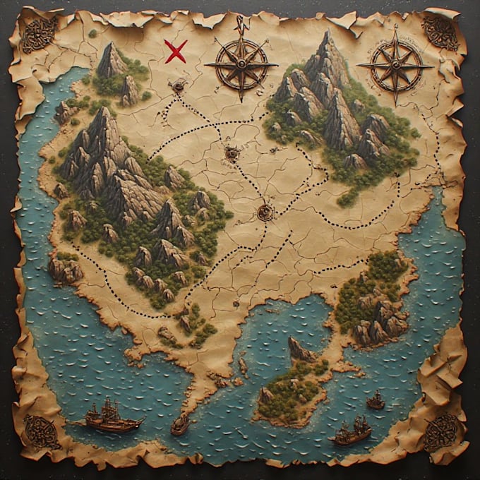 create a unique and detailed custom treasure map
