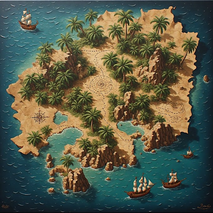 design an amazing vintage pirate treasure map