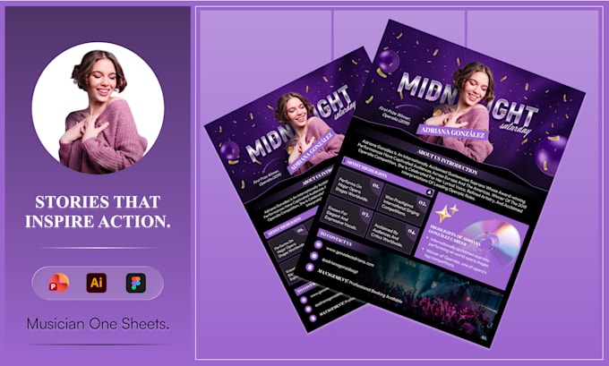 design professional speakers one sheet and media kits