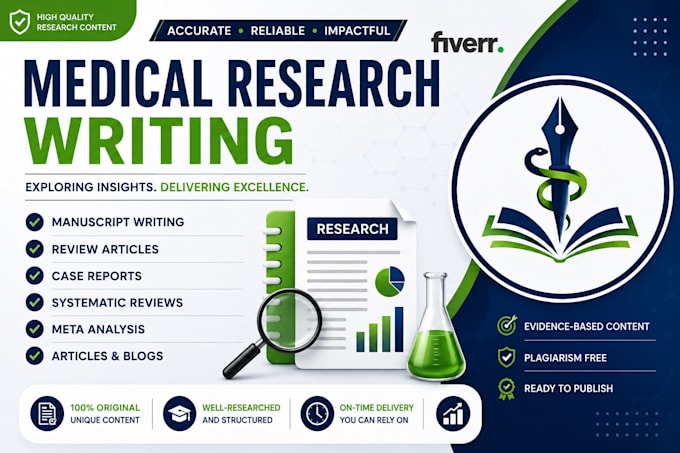 write medical research articles, manuscripts, and systematic review