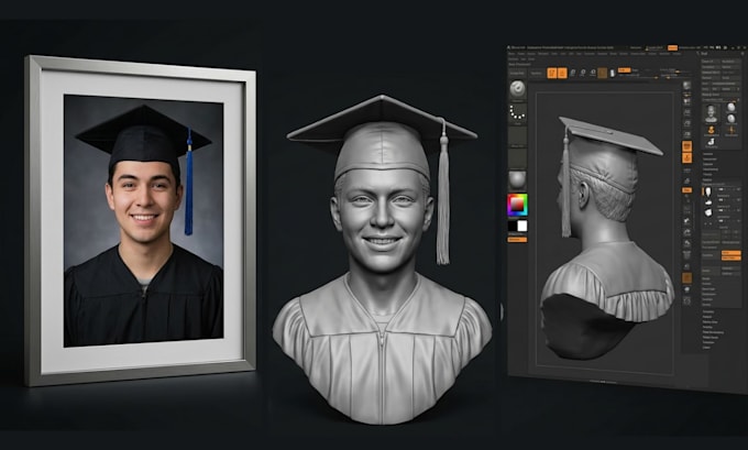 create a realistic 3d head bust from your photo for 3d printing