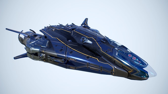 create custom game ready 3d spaceship models for unreal engine and unity