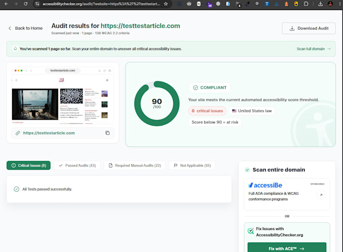 audit and fix website accessibility issues