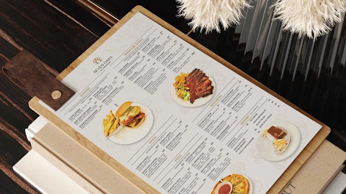 design or redesign food coffee, drink menu, flyer for resaurant cafe with canva