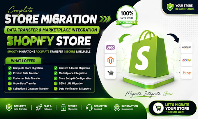 complete store migration data transfer marketplace integration shopify store