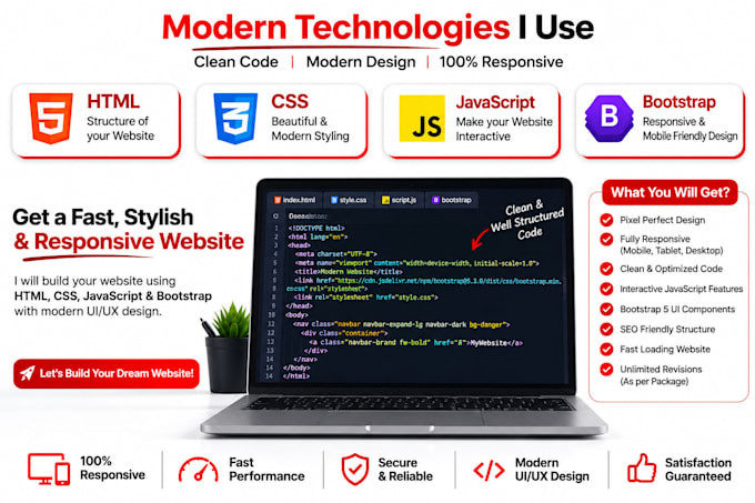 develop a full stack website