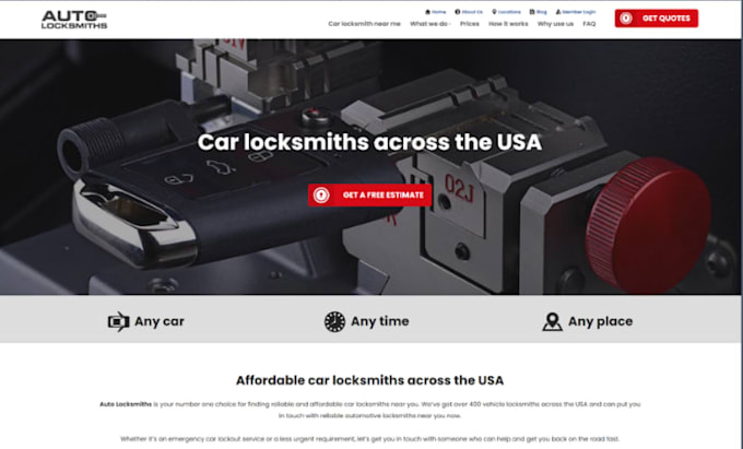 design wix locksmith website wix automotive locksmith website