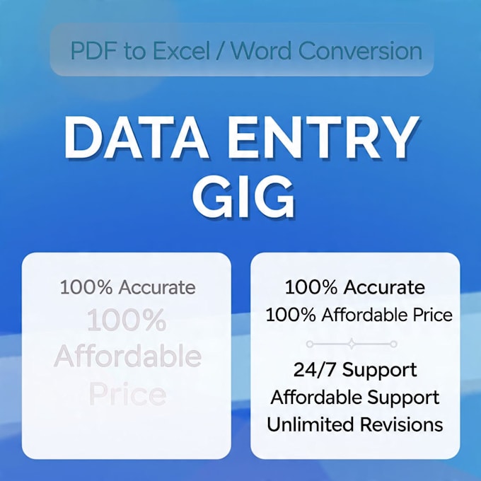 do accurate data entry in excel, word and pdf to word