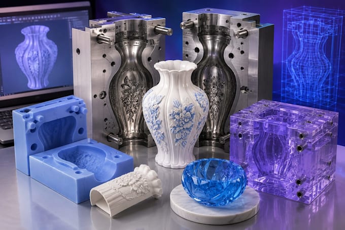 design 3d printable ceramic slip casting mold, pottery mold and clay casting