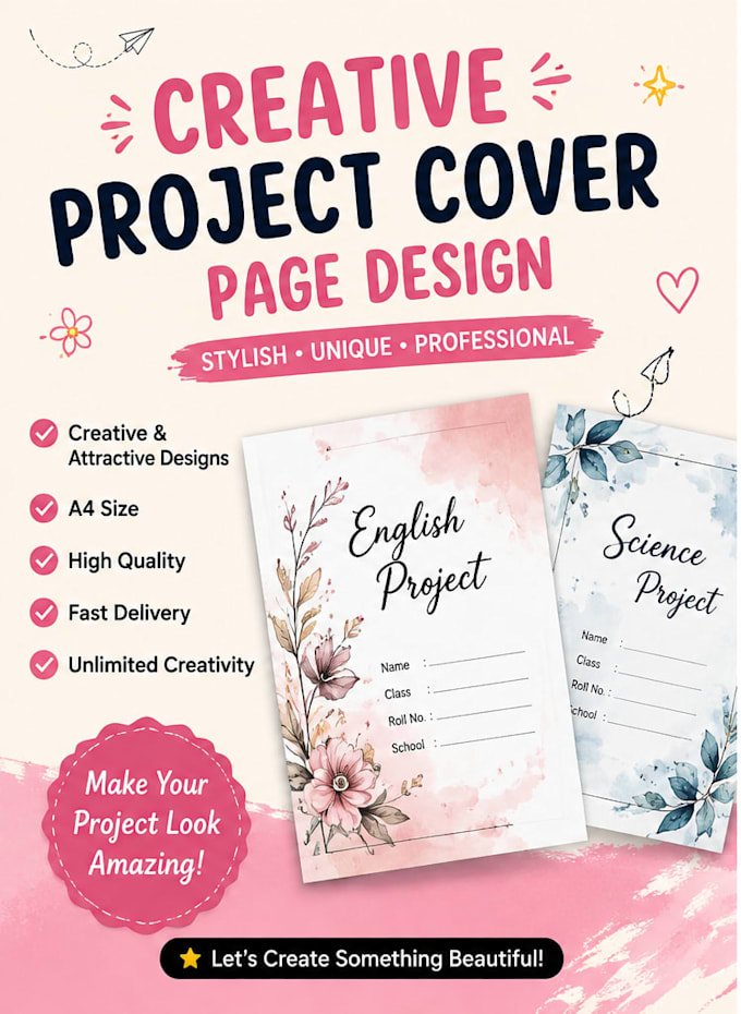l design a creative project cover page