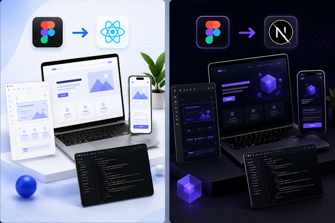 convert figma to reactjs or nextjs website
