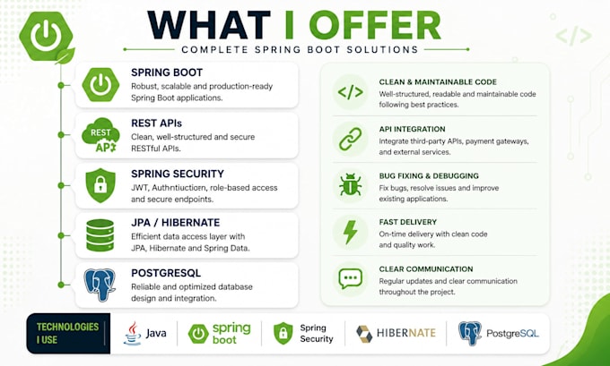 develop or fix your spring boot rest API