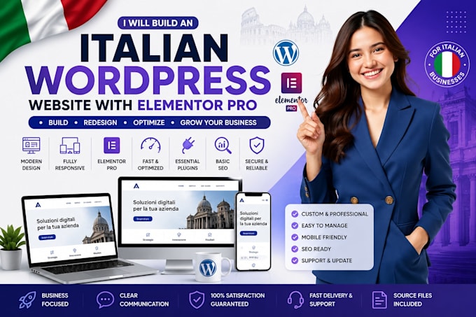 build an italian wordpress website with elementor pro