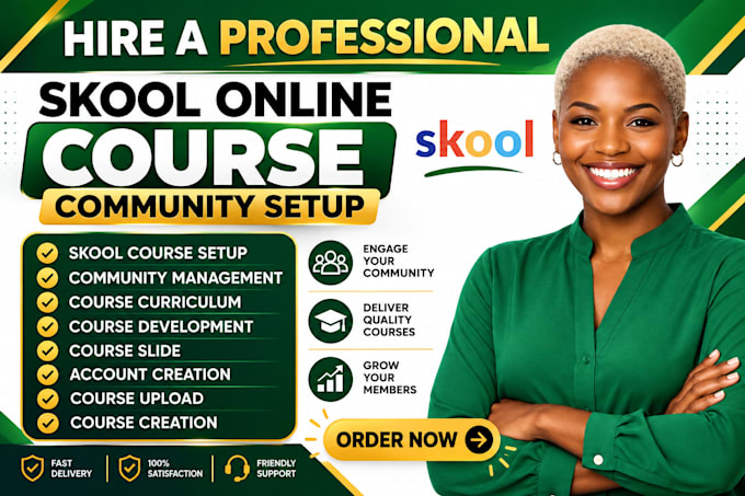 setup skool community, online course, membership site