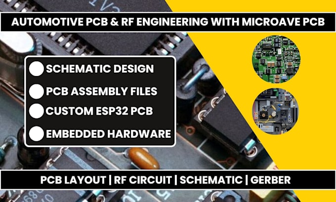 automotive pcb engineering, rf circuit, pcb board design and circuit schematic