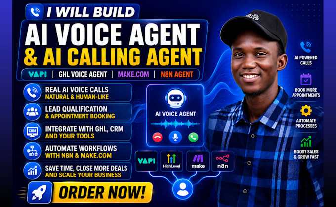 do ai voice agent ai calling agent vapi ghl voice agent make com n8n agent