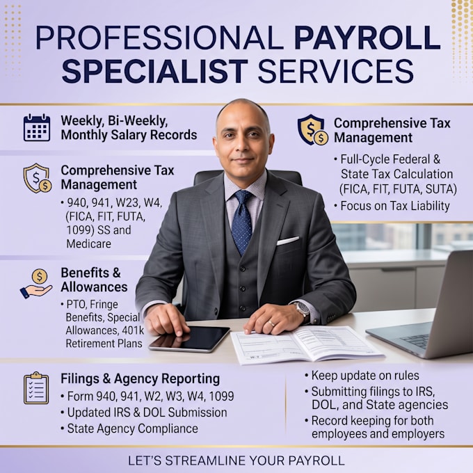 payroll specialist and bookkeepar payroll tax services