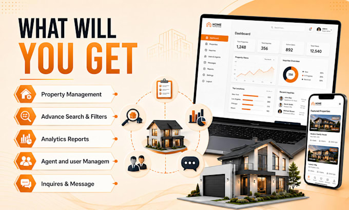 create a professional real estate website with map integration