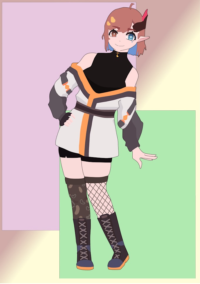 fullbody anime style illustrations
