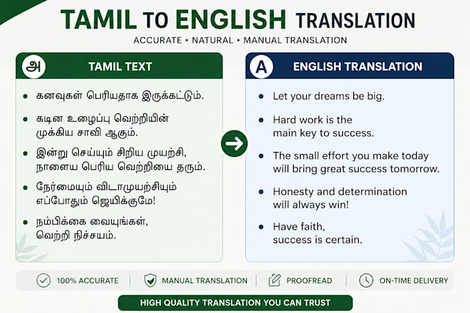 professionally translate tamil to english