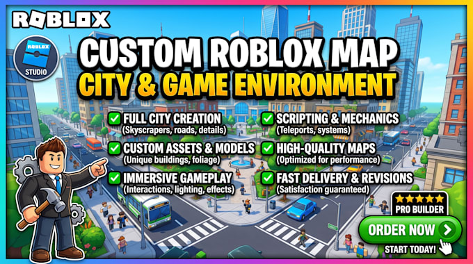 create a custom roblox map city map and game environment