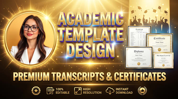 design high quality transcript certificate, highschool transcript diploma award