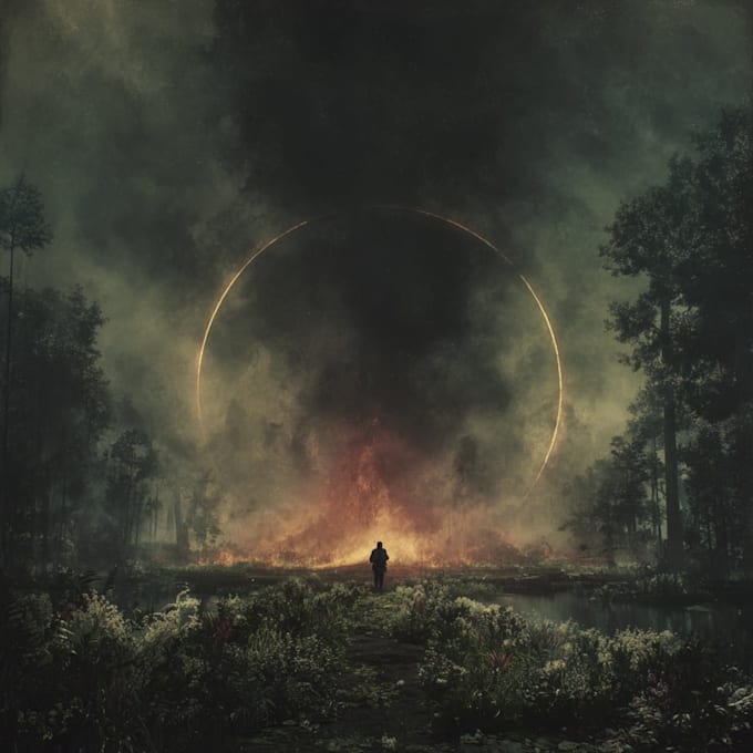create dark art, metal, gothic illustration