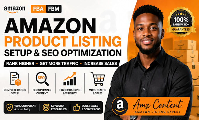 do amazon fba fbm product listing setup and SEO optimization
