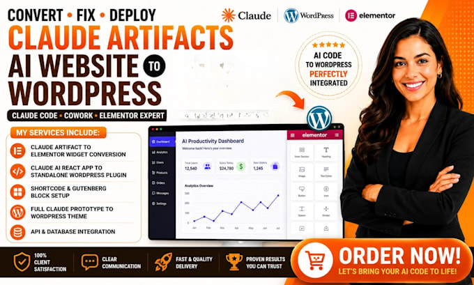 convert fix deploy claude artifacts ai website to wordpress claude code cowork