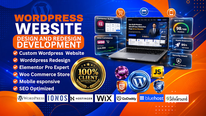 redesign wordpress website godaddy hostinger website wordpress website design
