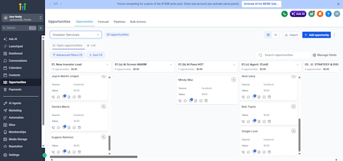 set up gohighlevel CRM and lead follow up automation