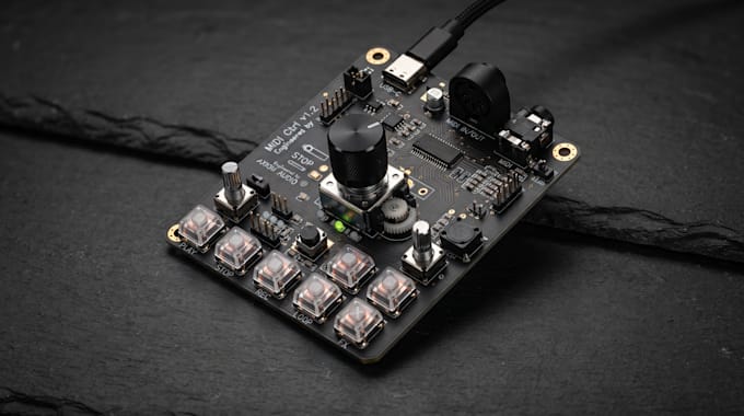 design haptic feedback midi controller pcb motorized haptic encoder usb c