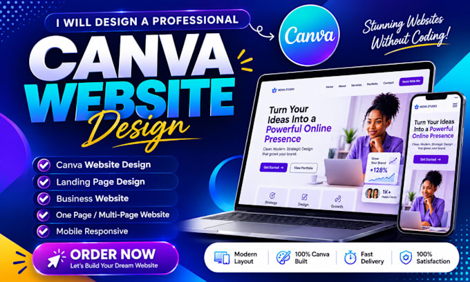 design canva website, canva landing page, canva website design