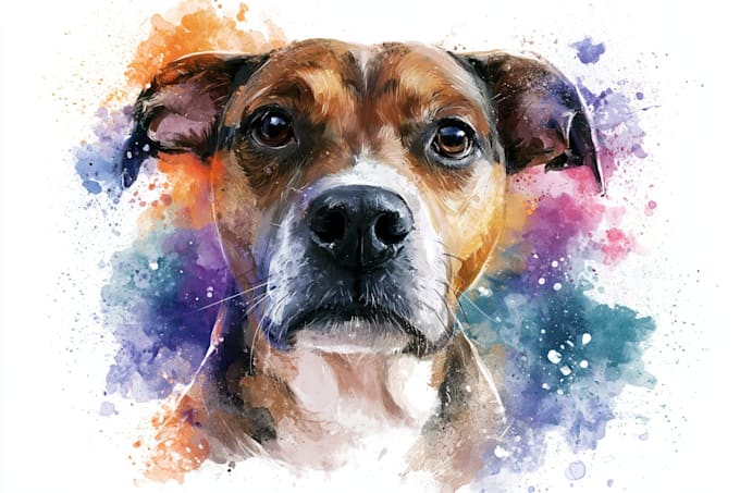 draw watercolor pet portrait