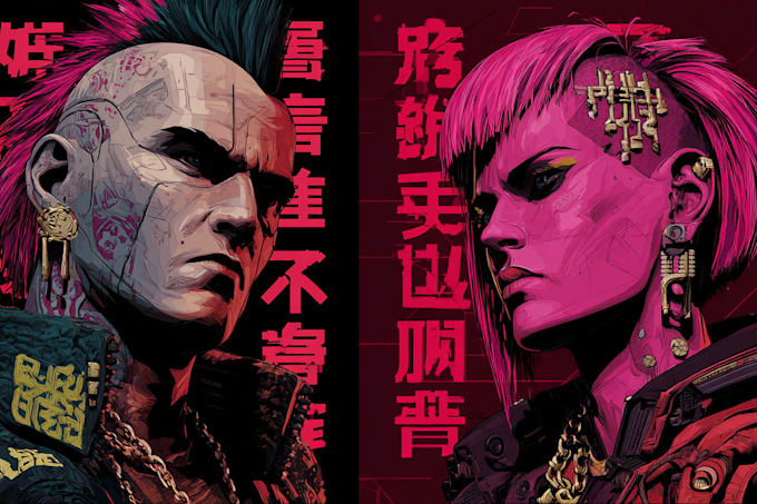 do cyberpunk futuristic city art