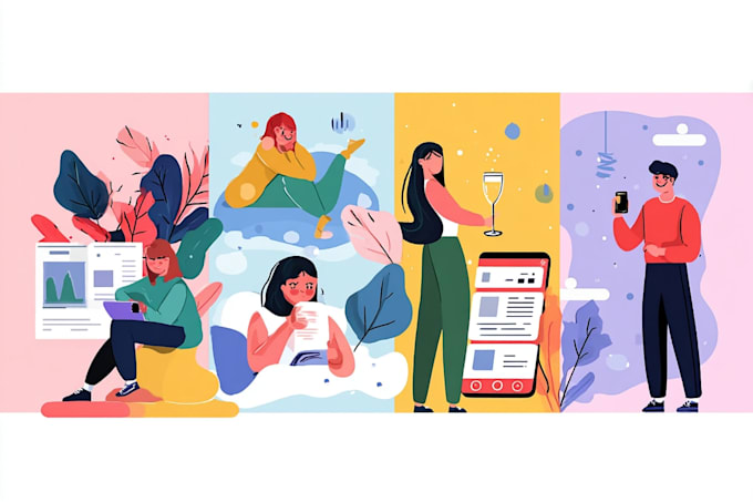create amazing flat vector 2d illustration
