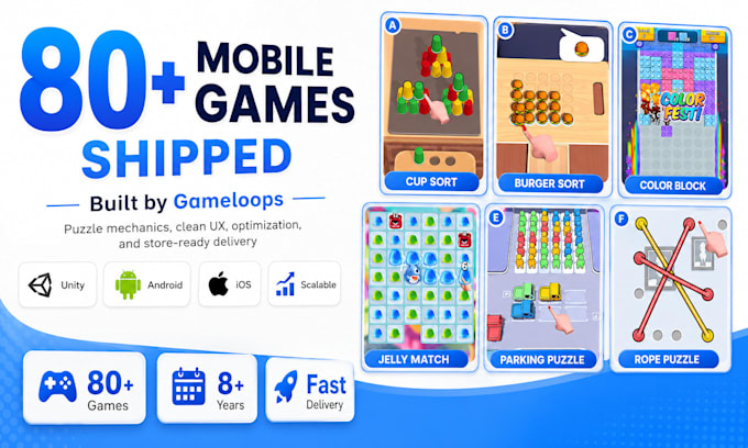 develop unity mobile puzzle games for ios and android