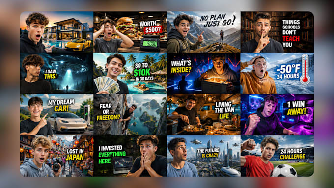 design professional and clickable youtube thumbnails