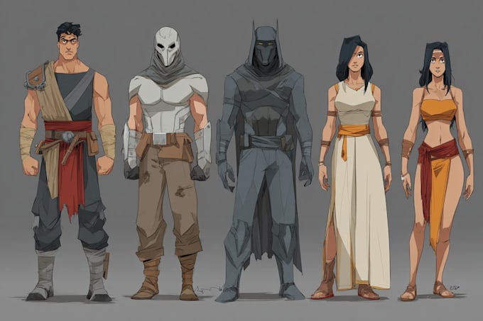draw a character illustration in different styles