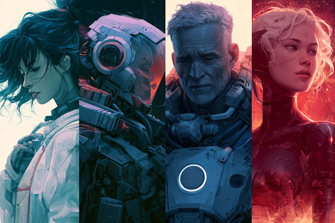 sci fi character illustration or sci fi character