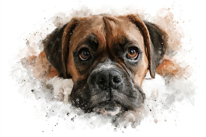 digital watercolor pet portrait art