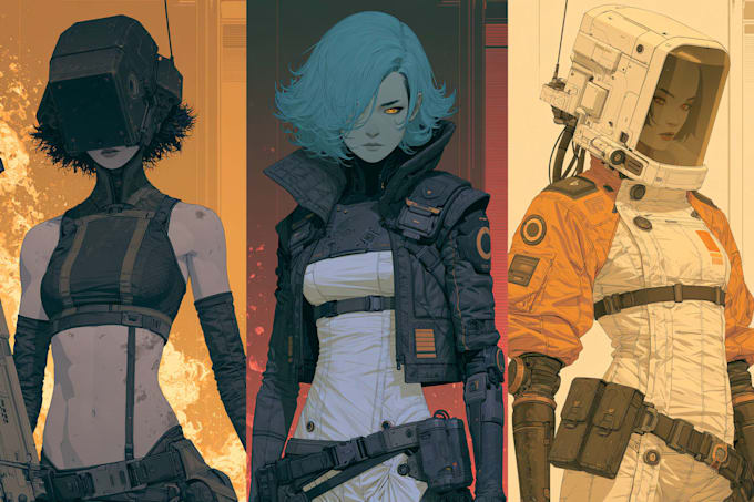 sci fi character illustration or sci fi character