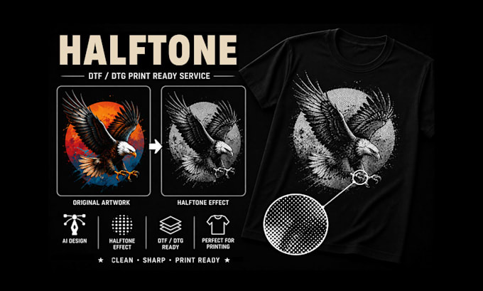 convert ai designs to dtf dtg halftone print ready artwork