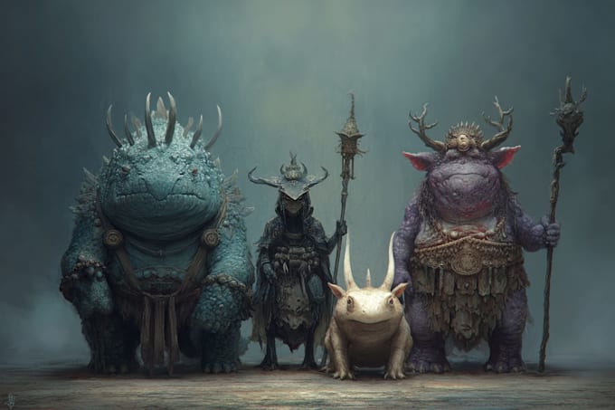 draw fantasy creatures and custom monster illustration