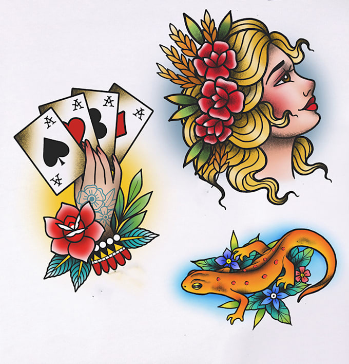 create custom traditional tattoo design