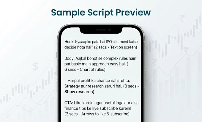 write hindi hinglish stock market youtube shorts scripts