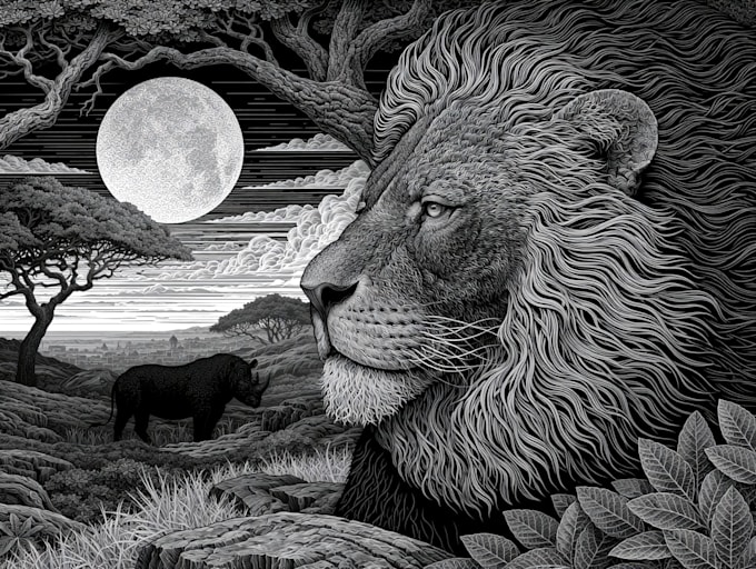 draw black and white illustrations