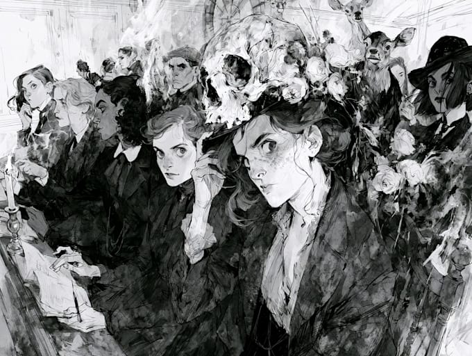 draw black and white illustrations