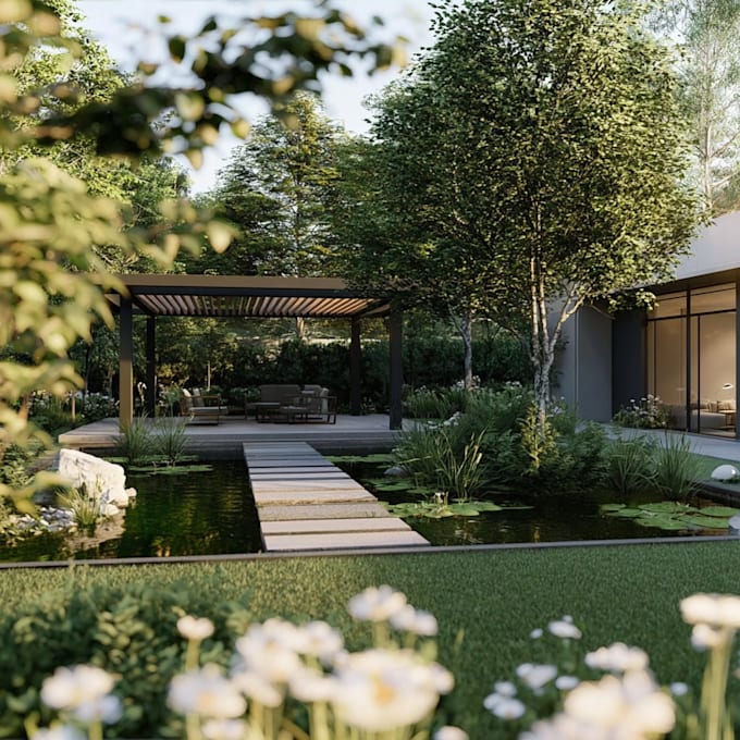 do design landscape for backyard, front yard, patio, garden