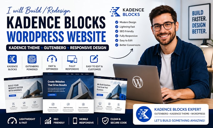 kadence blocks german gutenberg wordpress, kadence website, wordpress redesign